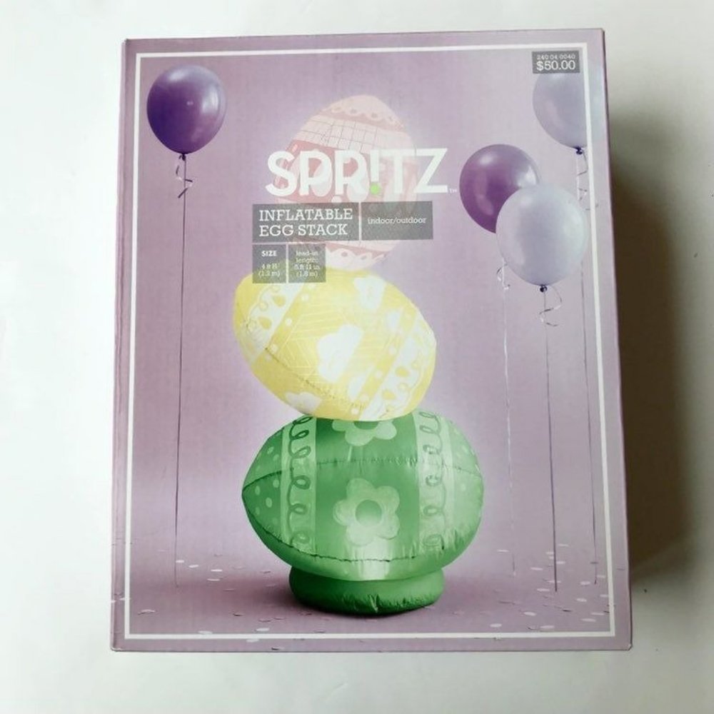 NIB Spritz Inflatable Egg Stack Decoration